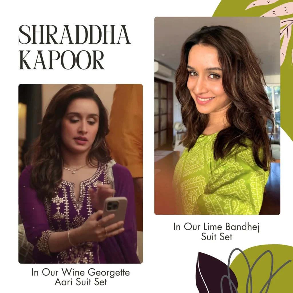 in lime bandhej suit set