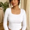 square neck ribbed crop top